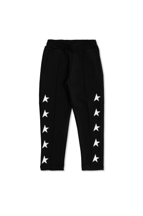 Black Tracksuit bottoms with printed logo Palm Angels Kids